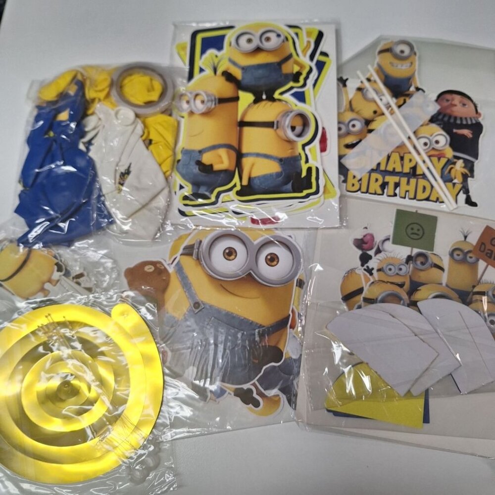 Yellow Cartoon Party Supplies Decorations Birthday‎ Banana Guys Cupcake Toppers